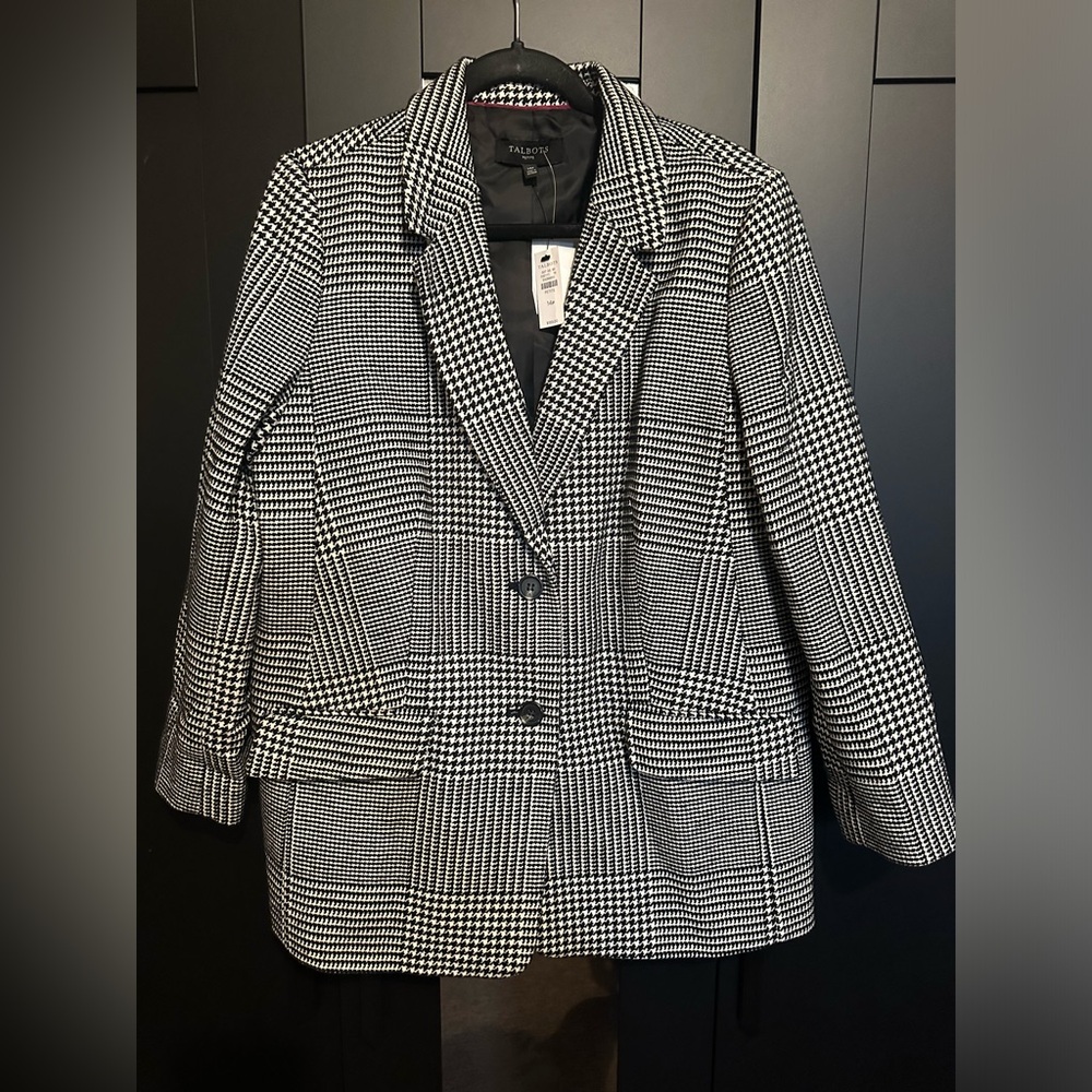 NWT Talbots Houndstooth Wool Coat